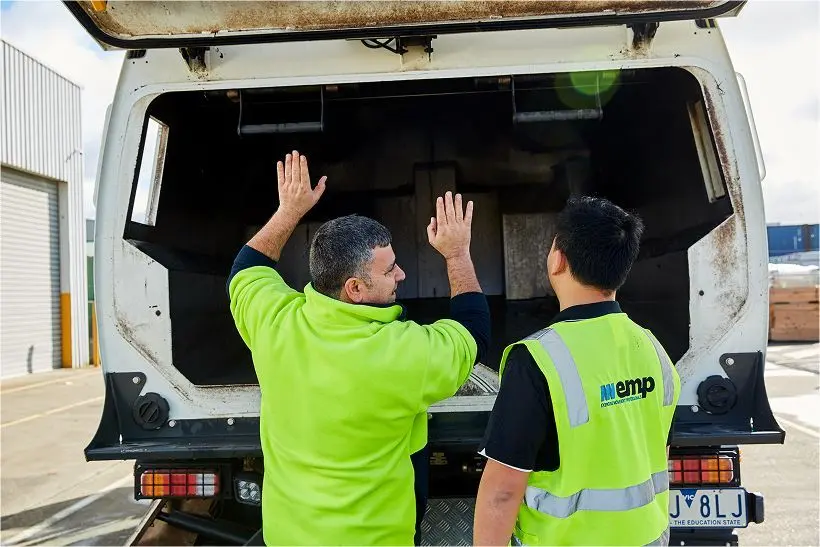 Exercise physiologist coaching a van driver